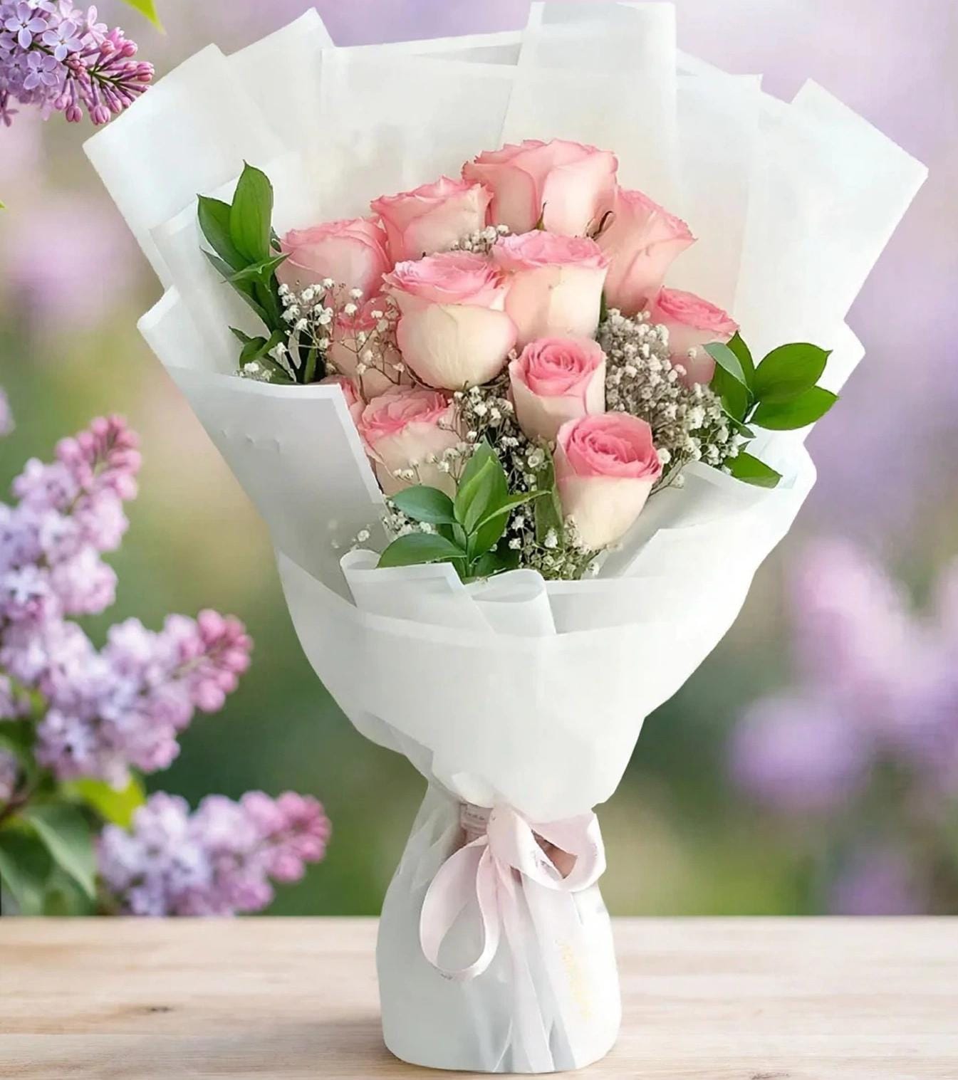 SOFT PINK ROSE BUNCH